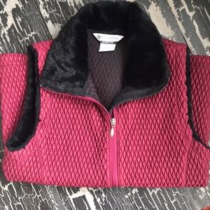Columbia Vest with Faux Fur Collar